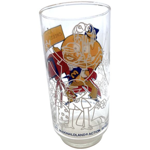 McDonalds Vintage 1977 McDonaldland Mayor McCheese 16oz Drinking Glass - Picture 3 of 4